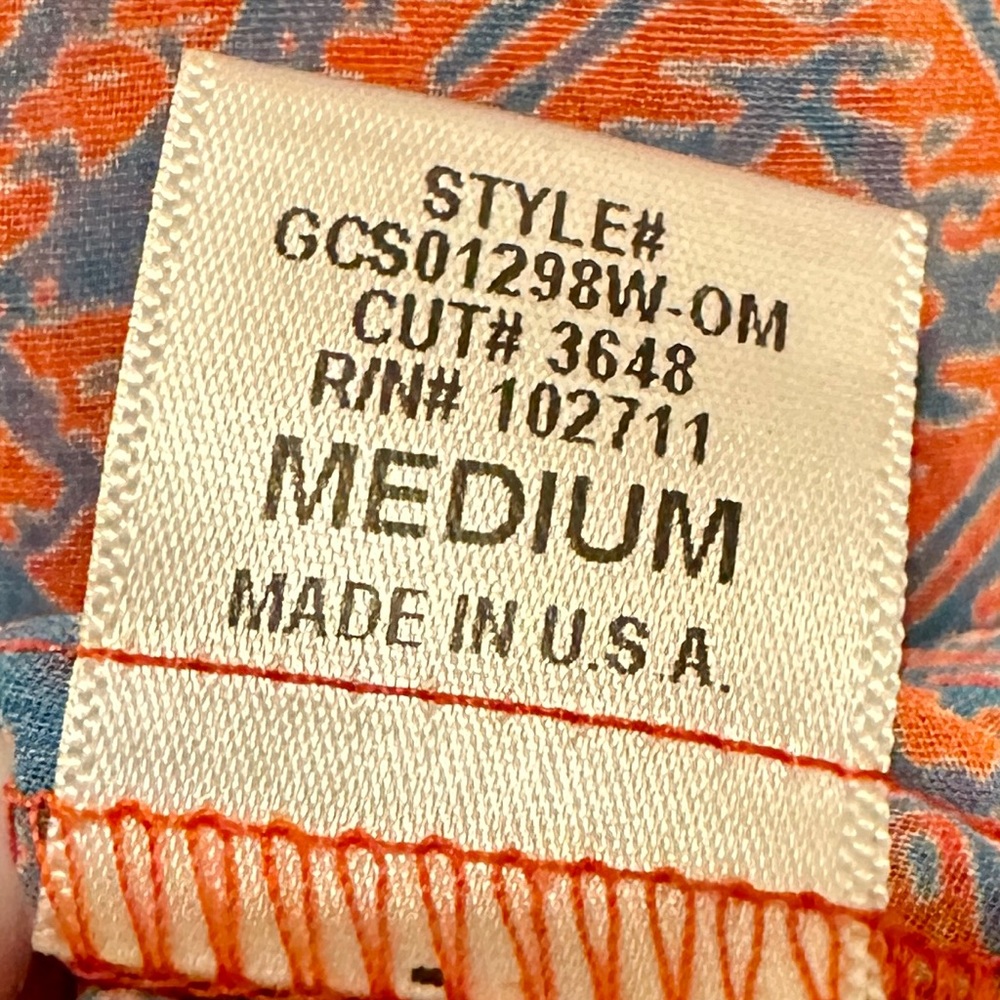 EUC Olivia Moon Orange & Blue Sheer Boho Blouse from Nordstroms. SZ: M 🧡💙 - Picture 5 of 6